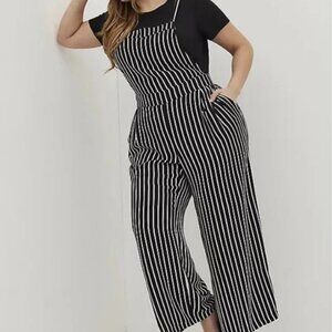Torrid wide-leg black & white striped jumpsuit 3X EUC